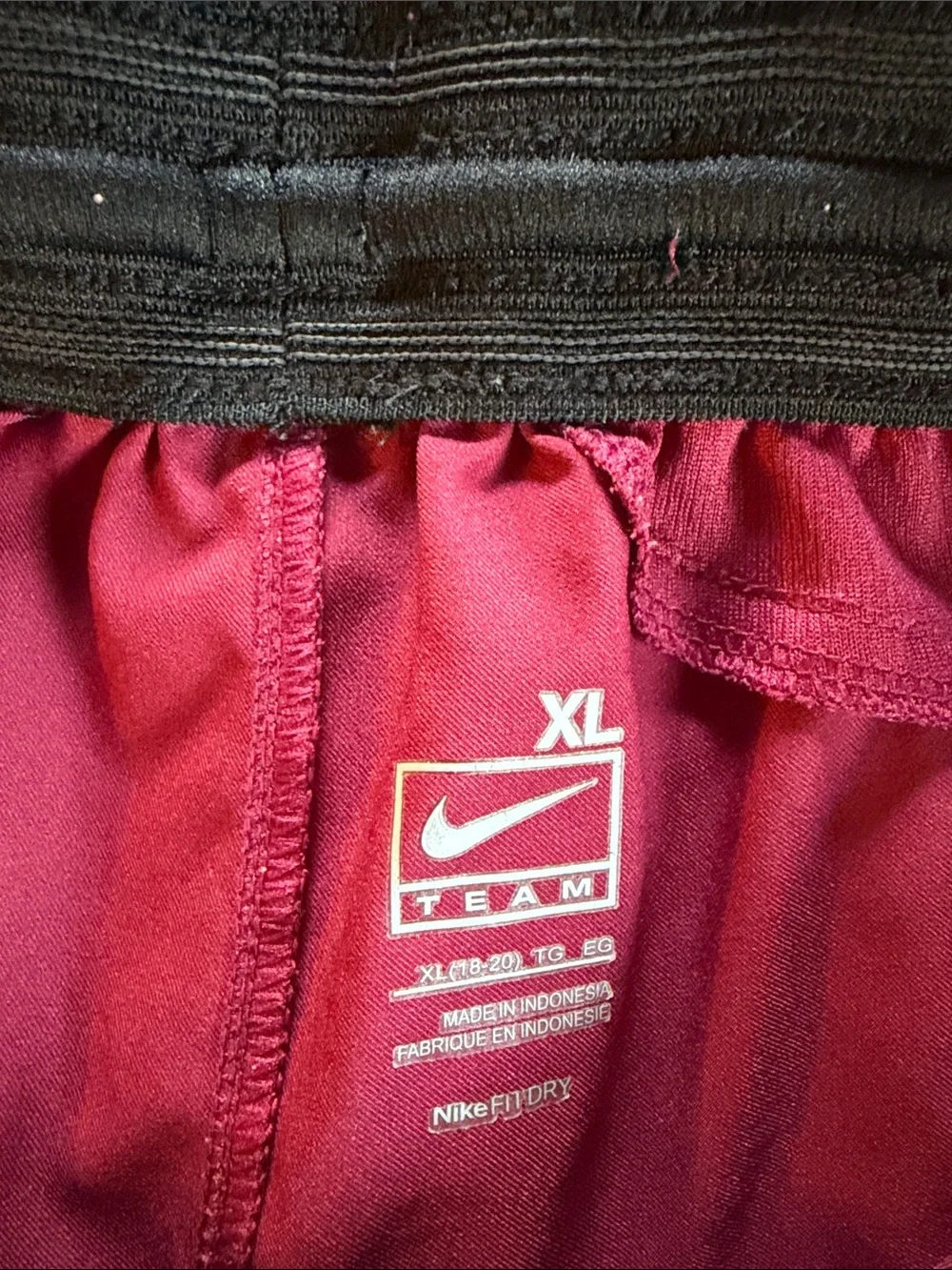 Nike Burgundy Shorts with White Trim